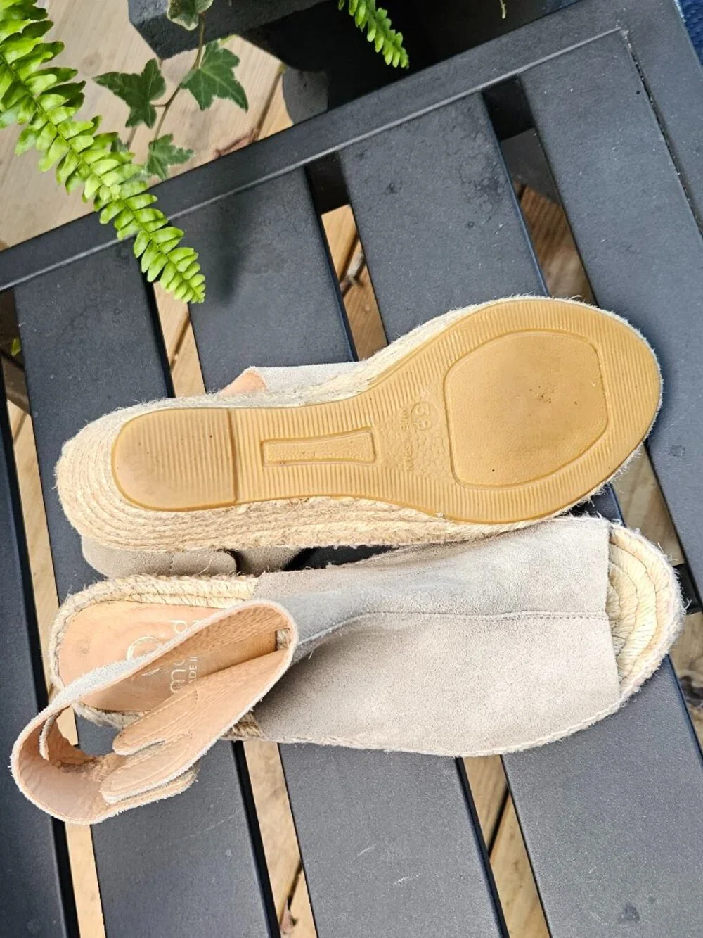MOND Suede wedges espadrilles Sz 38 EU 7.5 US